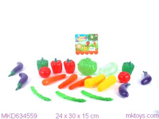 סט 18 ירקות צבעוניים בגדלים שונים