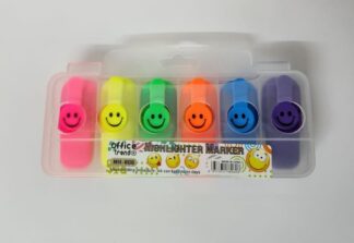 סט 6 טושים מיני זוהרים סמיילי
