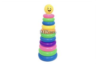 מגדל טבעות חישוקים צבעוני ראש סמיילי 43X15 ס"מ