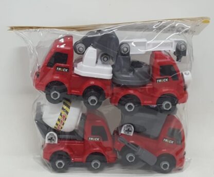 סט 4 משאיות לפירוק והרכבה