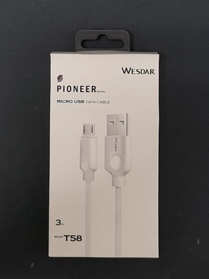 כבל מיקרו 3A 1M USB - לבן