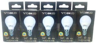 סט 5 נורות כדור 8W E14 SAFETY אור חם