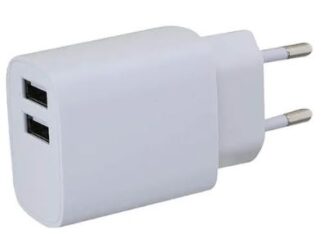 מטען קיר כפול USB 2.4A- לבן
