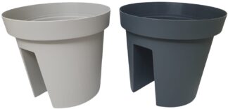 בית עציץ פלסטיק למעקה המרפסת במבחר צבעים כ-28X25 ס"מ