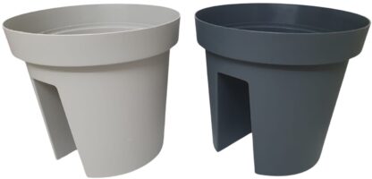 בית עציץ פלסטיק למעקה המרפסת במבחר צבעים כ-28X25 ס"מ