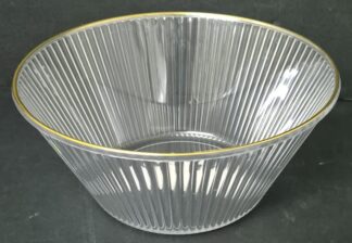 קערה להגשה אקריליק מעוצבת עם פס זהב 26X11.5 ס"מ