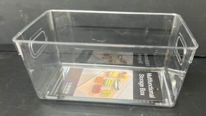 ארגונית אקריליק שקופה לאחסון עם ידיות 23.5X13 ס"מ