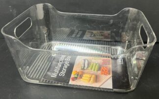 ארגונית אקריליק שקופה לאחסון עם ידיות 25X17.5 ס"מ
