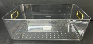 ארגונית אקריליק שקופה לאחסון עם ידיות זהב 29X20.5 ס"מ