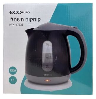 קומקום חשמלי שחור בנפח 1.7 ליטר