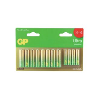 12 סוללות אולטרה אלקליין GP AAx8+AAAx4