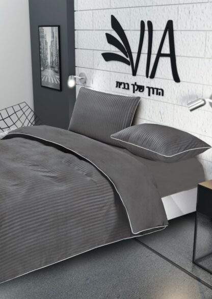 ⁦סט מצעים למיטת יחיד קומפלט 100% סאטן אל קמט דגם HOTEL - במבחר צבעים⁩ – תמונה ⁦4⁩