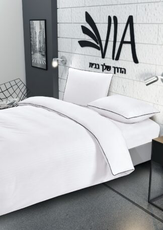 סט מצעים למיטת יחיד קומפלט 100% סאטן אל קמט דגם HOTEL - במבחר צבעים