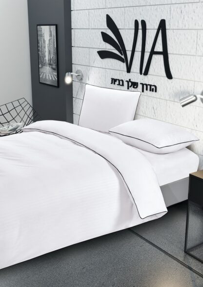 סט מצעים למיטת יחיד קומפלט 100% סאטן אל קמט דגם HOTEL - במבחר צבעים