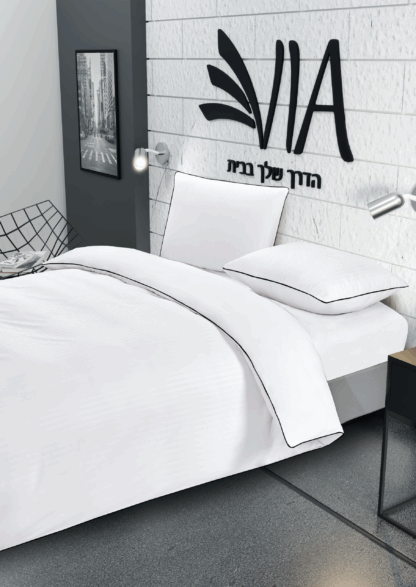 ⁦סט מצעים למיטה זוגית קומפלט 100% סאטן אל קמט דגם HOTEL - במבחר צבעים⁩ – תמונה ⁦4⁩