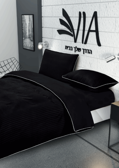 ⁦סט מצעים למיטה זוגית קומפלט 100% סאטן אל קמט דגם HOTEL - במבחר צבעים⁩ – תמונה ⁦5⁩