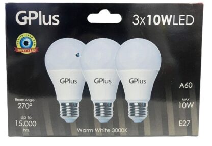 סט 3 נורות לד 10w אור צהוב הברגה עבה